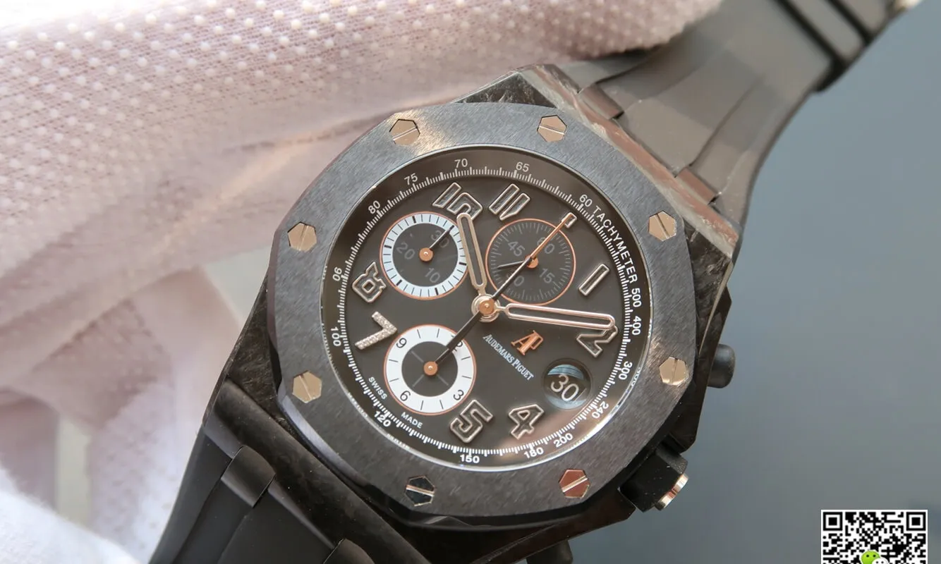 Audemars Piguet Royal Oak Offshore 26205AU.OO.D002CR.01 JF Factory 1:1 Best Edition Replica Watch Black Strap